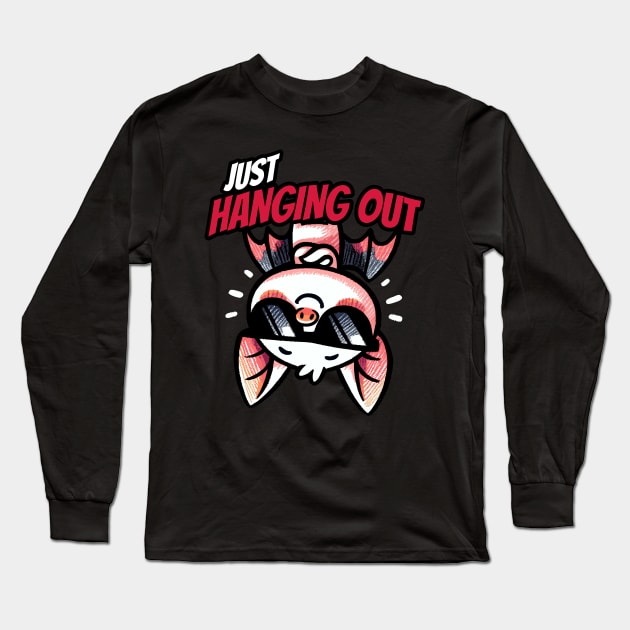 Just hanging out Chillout Bat Long Sleeve T-Shirt by DoodleDashDesigns